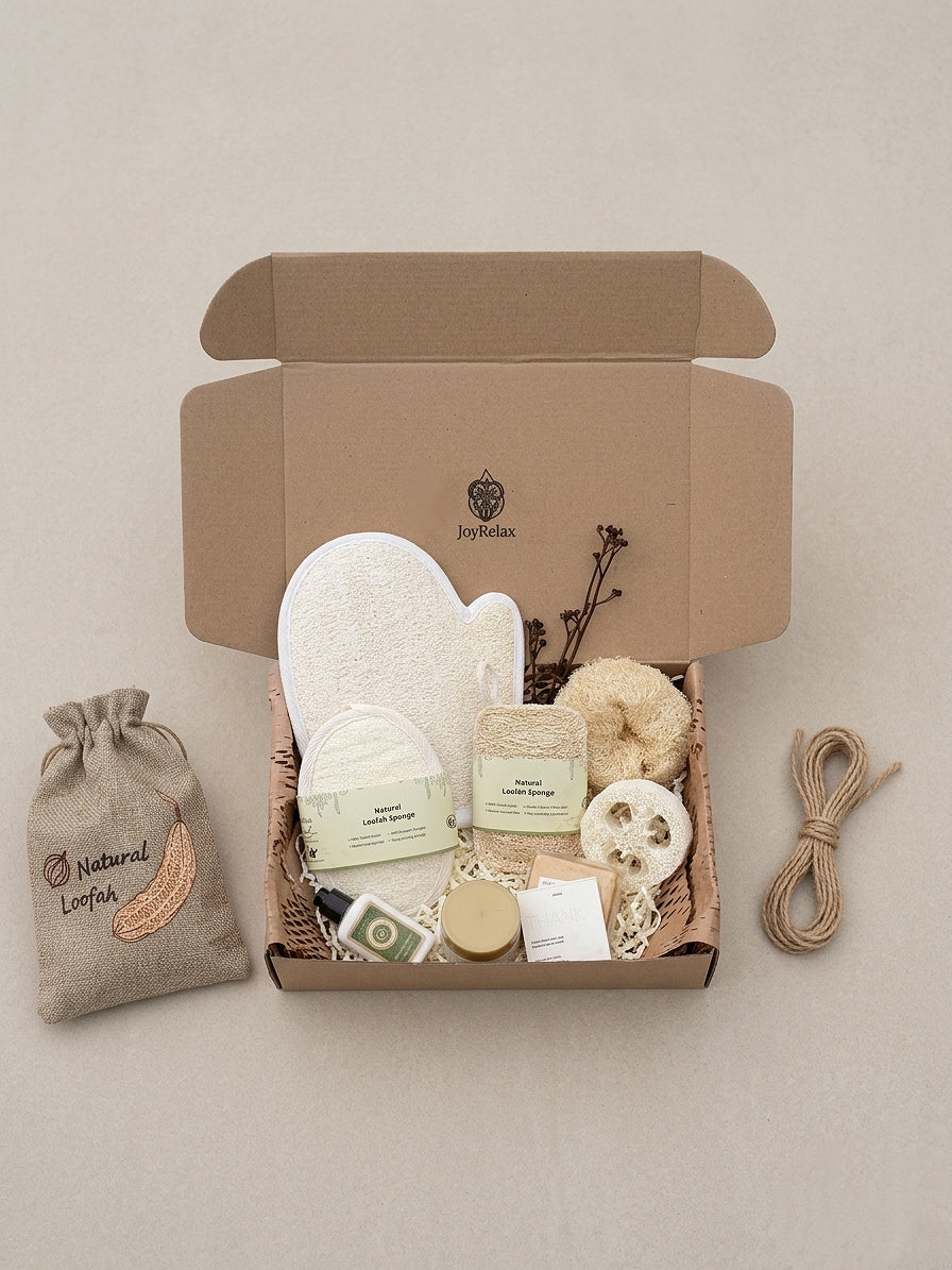 JoyRelax™ Botanical Skin Care | Premium Loofah & Artisanal Soap Gift Set