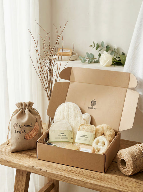 JoyRelax™ Botanical Skin Care | Premium Loofah & Artisanal Soap Gift Set
